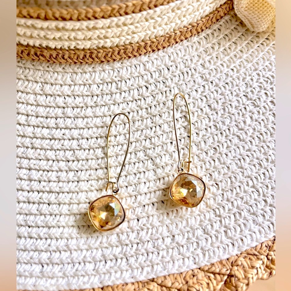 Swarovski wire drop earrings
